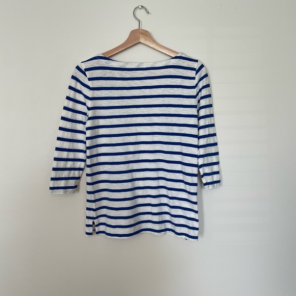 J. Crew • Blue & White Striped Pineapple Tee - Picture 6 of 6